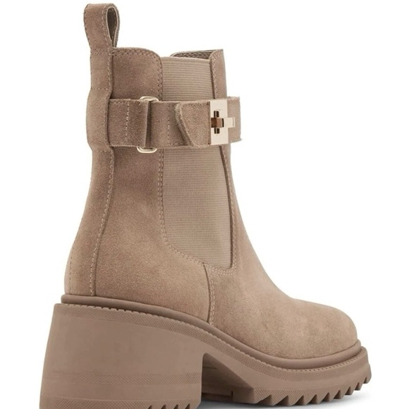 STEVE MADDEN Gates Suede Platform Block Heel Chelsea Boots - Picture 3 of 16